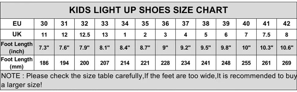 Kids Light up Shoes Led Sneakers USB Charging Flashing Trainers Boys Girls UK 12 Does not apply