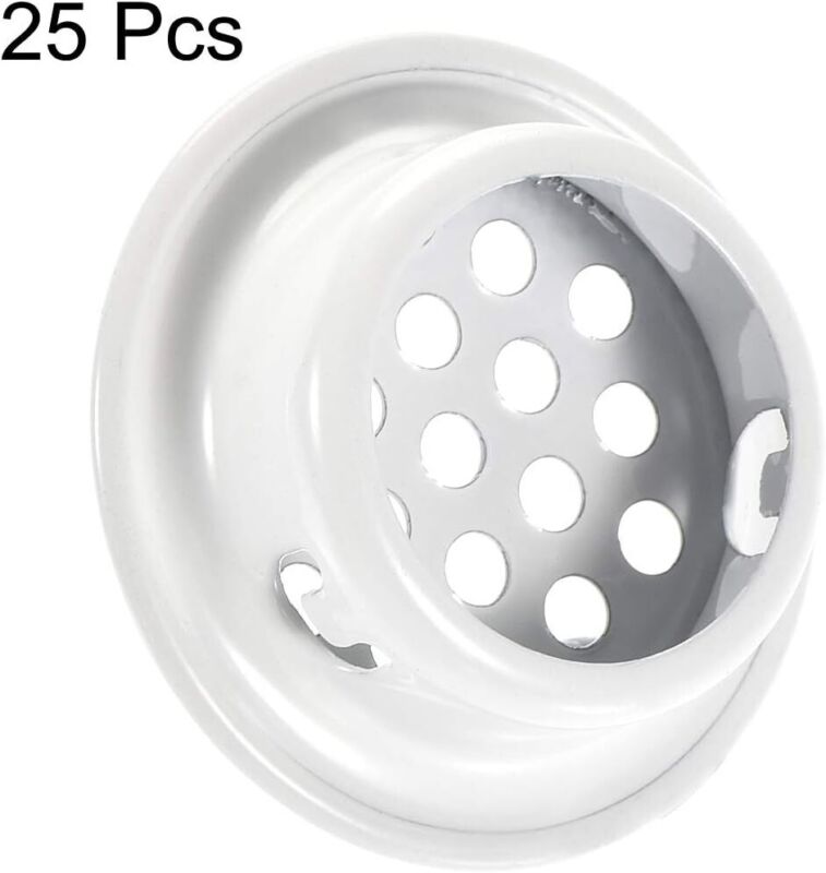 Air Vents Fit 0.98'' Dia Hole Flat Circle Mesh Louver Kitchen Cabinet 25PC