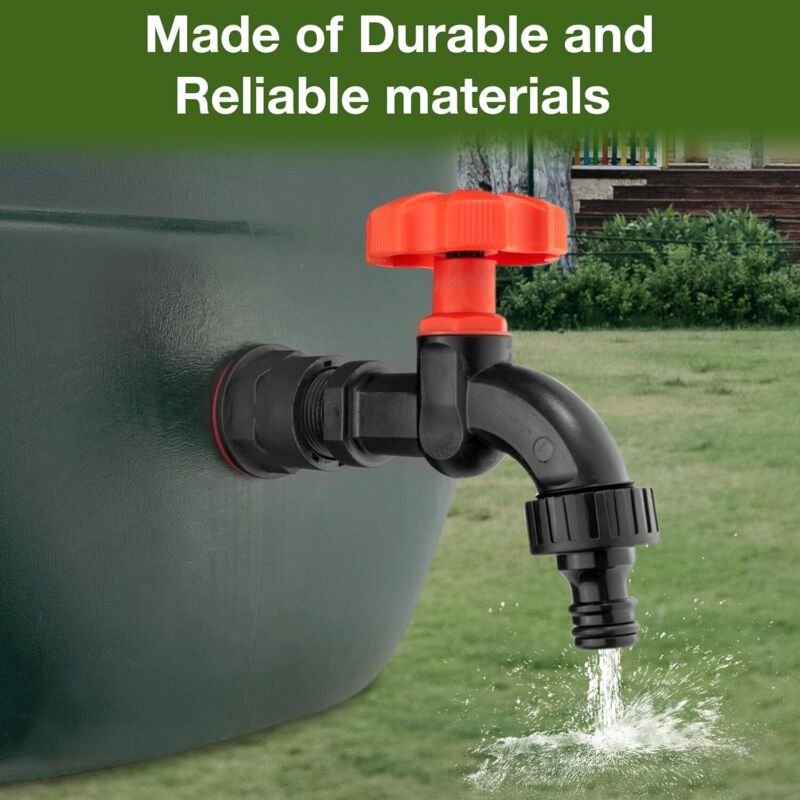 Water Butts Kit 3/4'' Bsp Tap Standard Click Lock Hose Connector PTFE Tape Roll