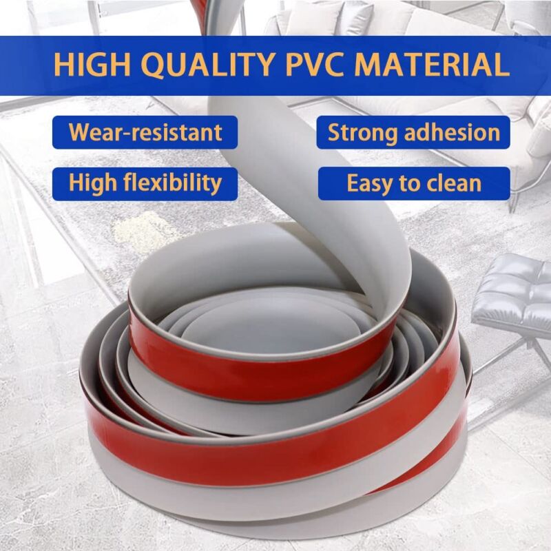 Carpet Edge Strip Self Adhesive Floor Transition PVC Door Carpet Edging 6M