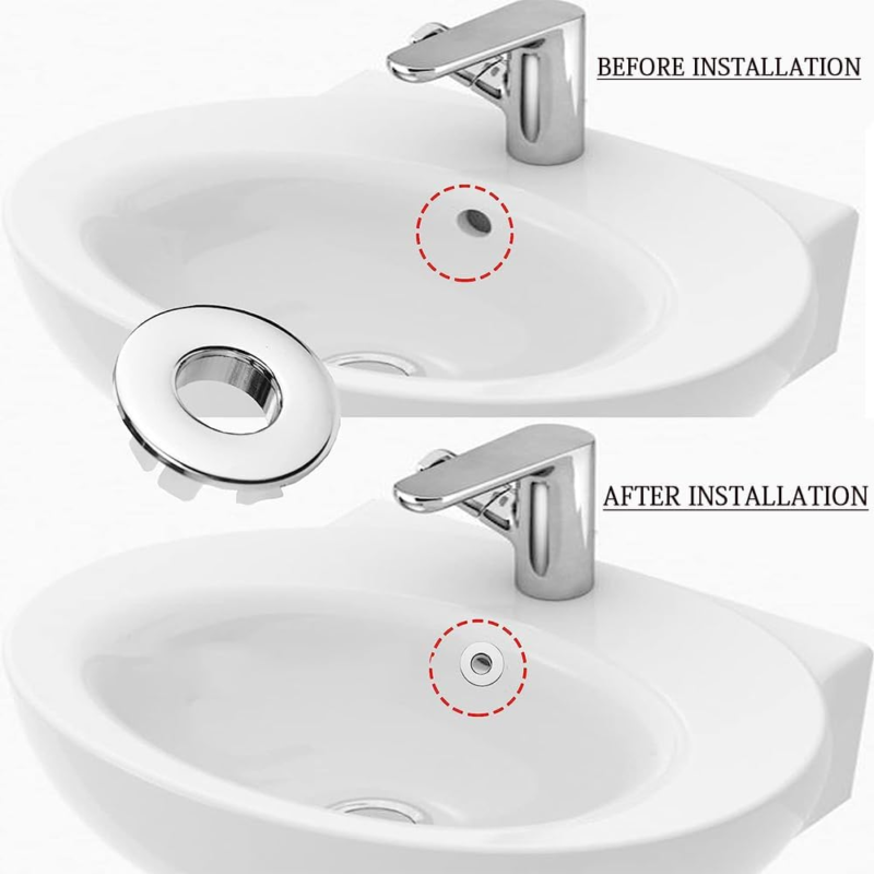 Sink Overflow Cap Ring Basin Trim Drain Suitable for Batroom Kitchen 8 Pcs