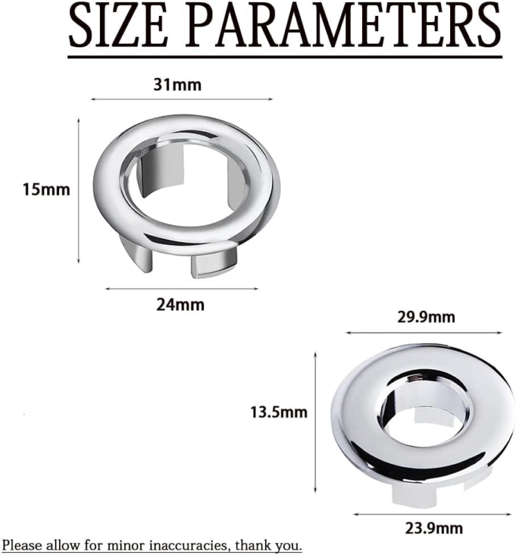 Sink Overflow Cap Ring Basin Trim Drain Suitable for Batroom Kitchen 8 Pcs