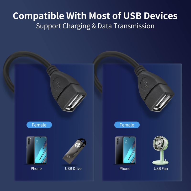 USB Splitter Cable with Switch USB 2.0 Male to Dual USB Female Jack Y Splitter