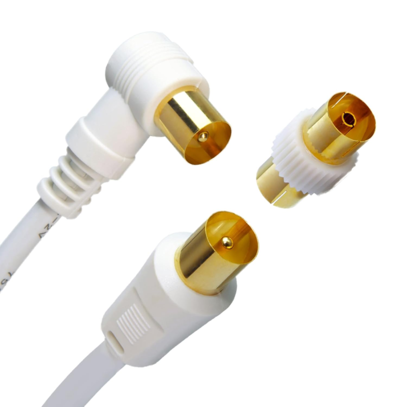 5M TV Aerial Cable Extension Satellite Male-To-Male Coaxial Connection RF