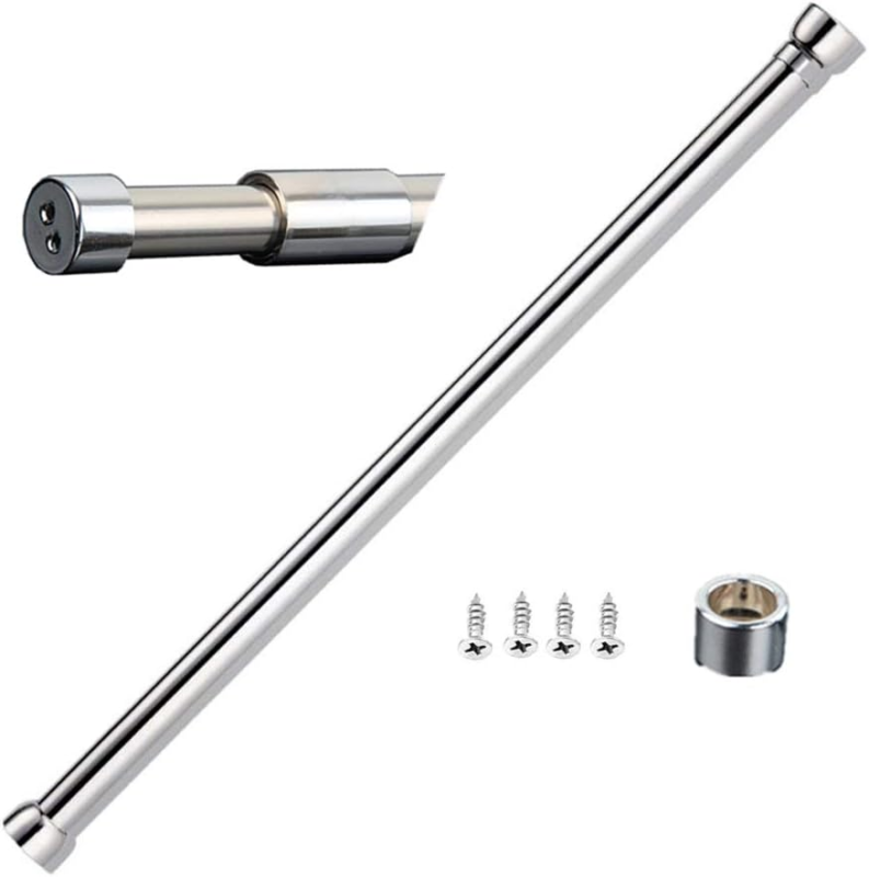 Extendable Wardrobe Rod Stainless Steel Rail Tube with End Sock 50-80 cm