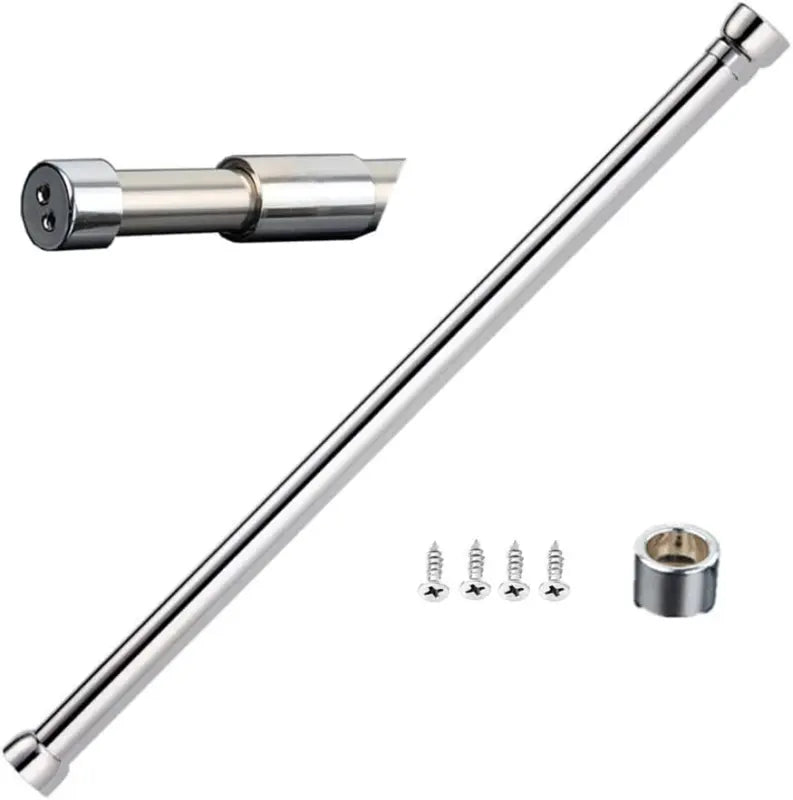 Extendable Wardrobe Rod Stainless Steel Rail Tube with End Sock 50-80 cm Unbranded