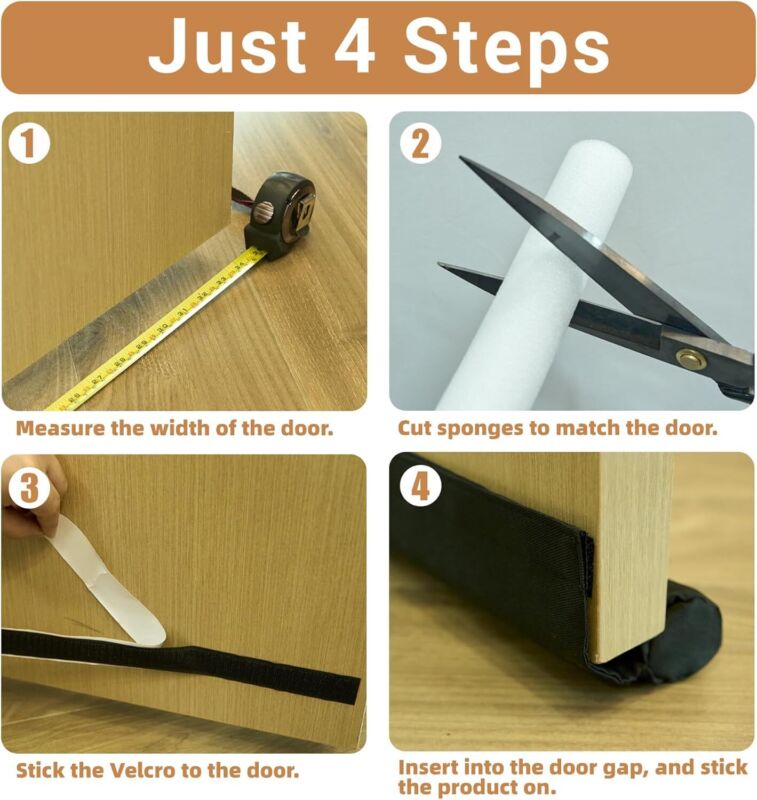 Seal Strip Energy Saving Waterproof Draught Excluder Door Stopper Foam 30'' to 39