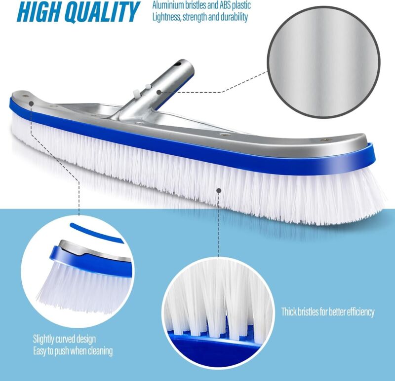 Swimming Pool Cleaning Kit Adjustable Brush Set Sponge 18'' for Walls Tiles Floor