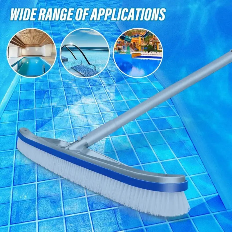 Swimming Pool Cleaning Kit Adjustable Brush Set Sponge 18'' for Walls Tiles Floor Does not apply