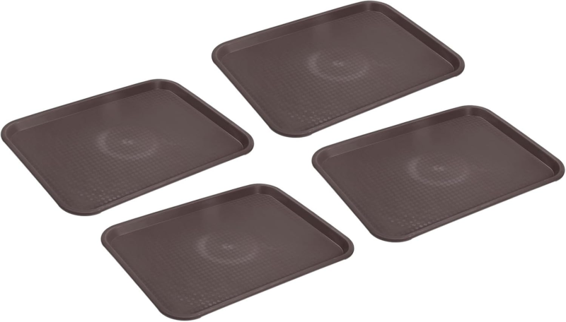 Plastic Fast Food Trays 12'' X 16'' Serving Cafeteria Platter Restaurant Party 4Pc
