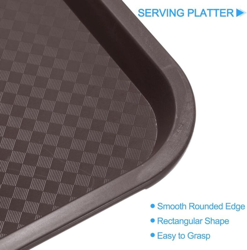Plastic Fast Food Trays 12'' X 16'' Serving Cafeteria Platter Restaurant Party 4Pc