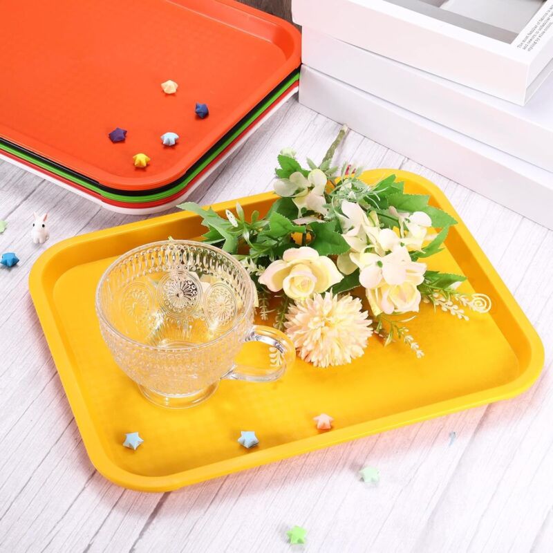 Plastic Fast Food Trays 12'' X 16'' Serving Cafeteria Platter Restaurant Party 4Pc