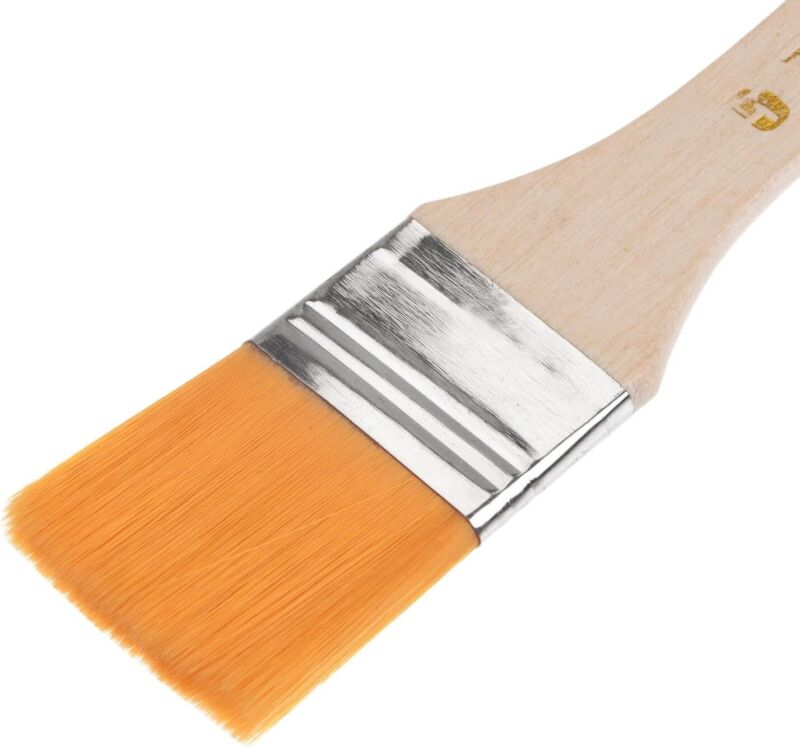 6Pc Paint Brush Soft Nylon Bristle Wood Handle Decorating Brushes DIY Painting