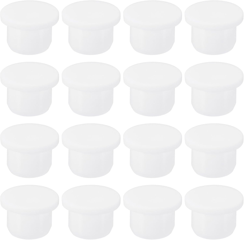 Silicone Rubber Plug Soft Flexible Stopper 13-14Mm Hole White 16 Pieces