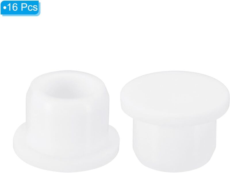 Silicone Rubber Plug Soft Flexible Stopper 13-14Mm Hole White 16 Pieces