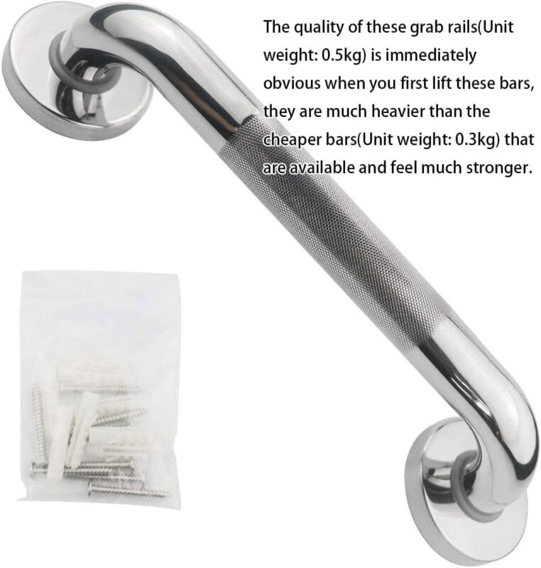 Bath Grab Bar Anti-Slip Grip Safety Handle Toilet Bathroom Handrail 12inch/300mm