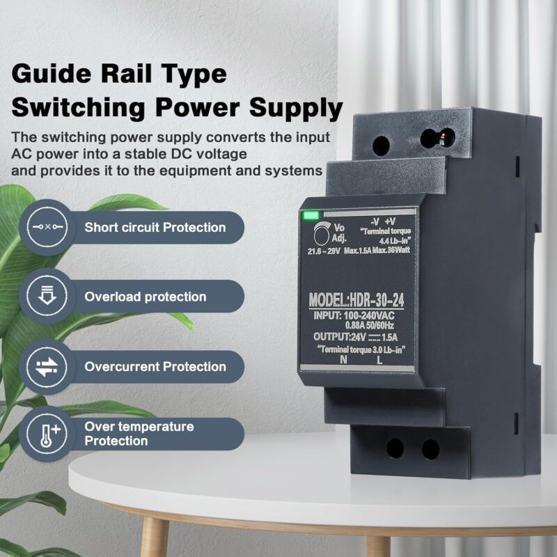 Transformer Din Rail Switching Power Supply HDR-30W-24V 1.5A