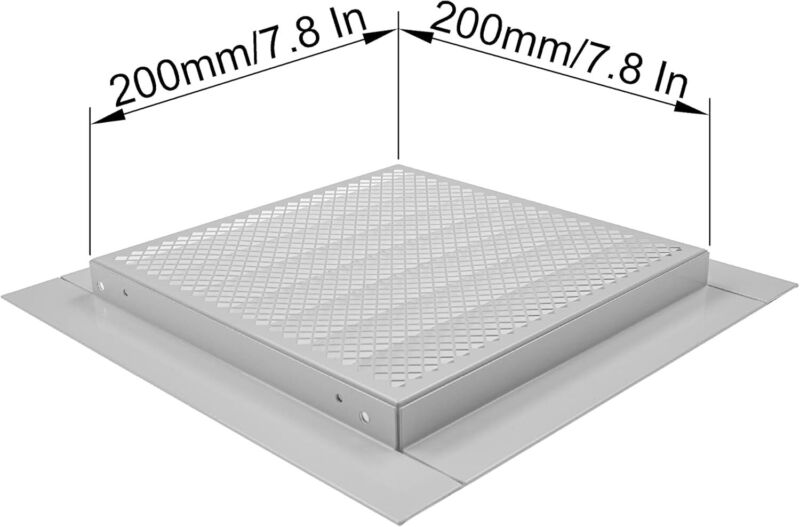 Air Vent Cover Ventilation Metal Square Grille Wall 8 X 8 Inch / 200 X 200 Mm