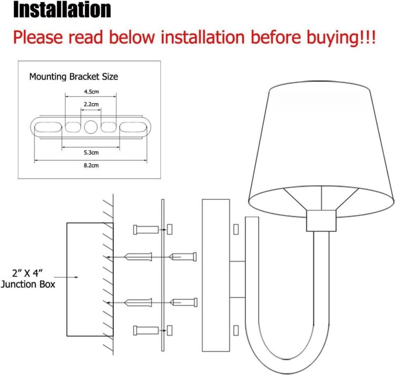 Wall Light Bedside Arm Lamp E14 Socket Fixture Shade Brass Plating 240V
