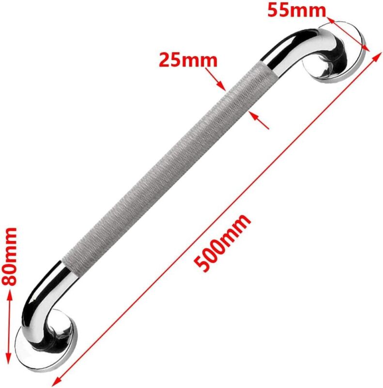 Bath Grab Bar Anti-Slip Grip Safety Handle Toilet Bathroom Handrail 20 ''/500MM