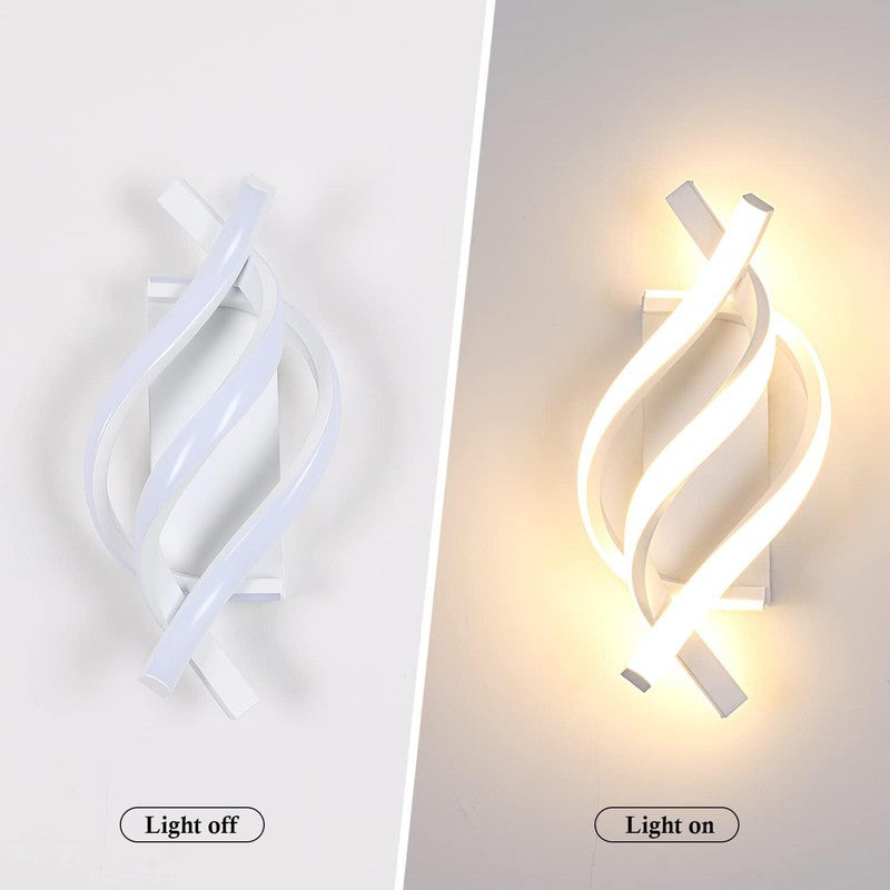 Modern LED Wall Light Indoor 22W Elegant Spiral Lamp Warm White 3000K
