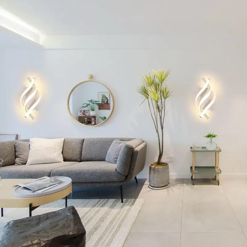 Modern LED Wall Light Indoor 22W Elegant Spiral Lamp Warm White 3000K Deal For Any Occasion