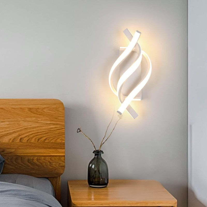 Modern LED Wall Light Indoor 22W Elegant Spiral Lamp Warm White 3000K