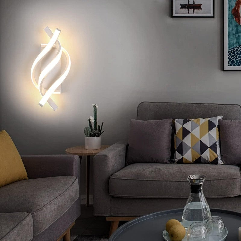 Modern LED Wall Light Indoor 22W Elegant Spiral Lamp Warm White 3000K