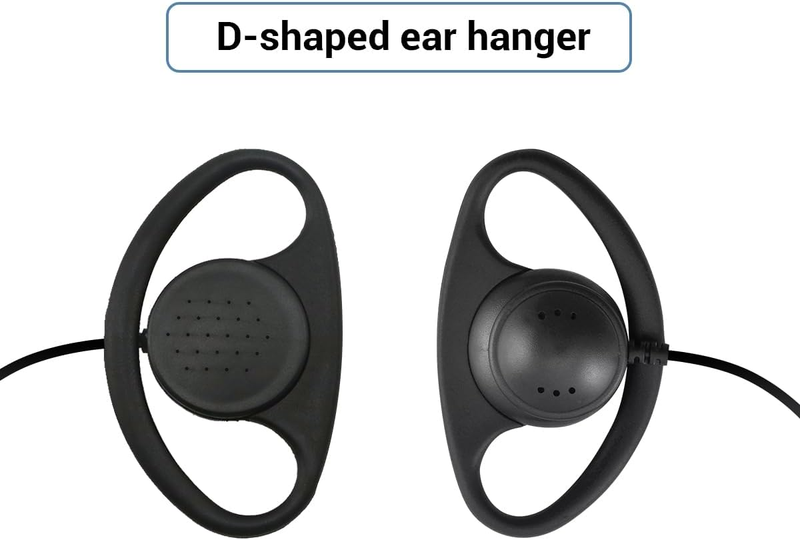 Walkie Talkie Earpiece D-Shape PTT Headset for Motorola CP040 DP1400 GP88 GP300