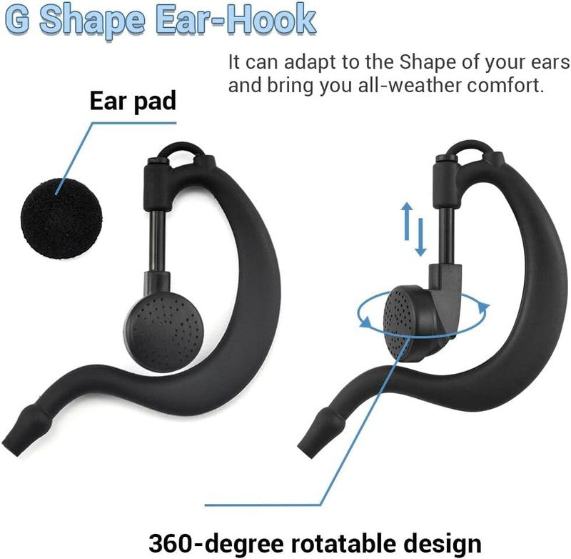 G-Shape Walkie Talkie Earpiece with Mic PTT for Motorola CP040 DP1400 GP88 GP300