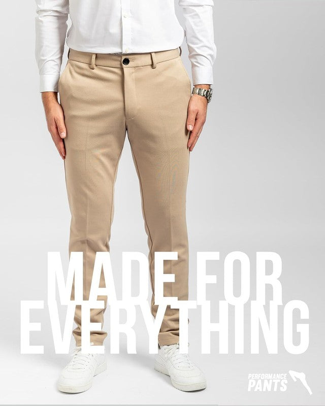 Mens Slim Fit Stretch Trousers Comfortable Work Casual Pants W29/L34