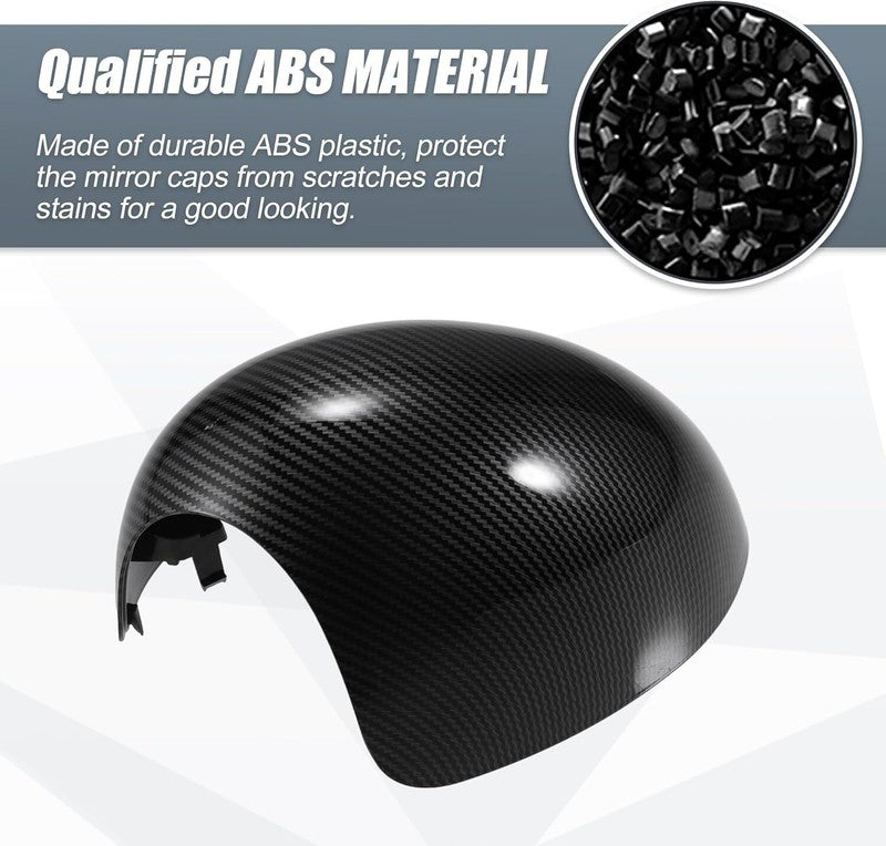 Carbon Fiber Mirror Cover Cap L/R fits Mini Cooper R55 R56 R57 R58 Manual Fold