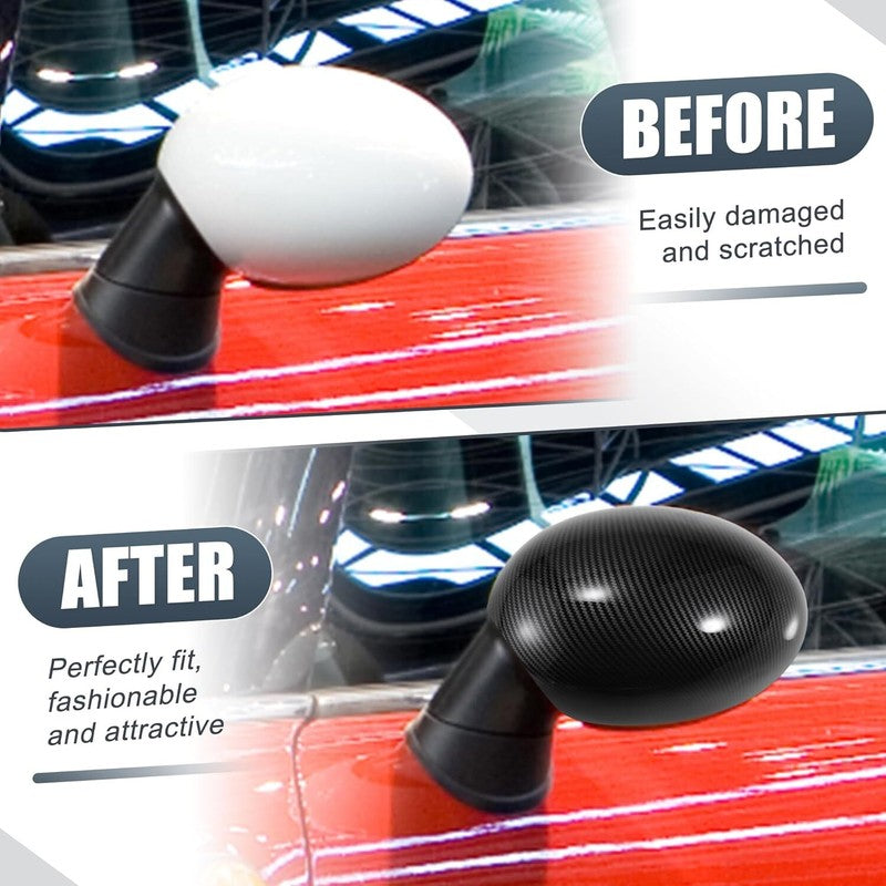 Carbon Fiber Mirror Cover Cap L/R fits Mini Cooper R55 R56 R57 R58 Manual Fold