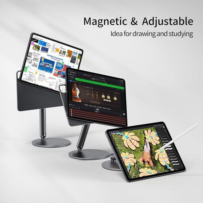 360 Rotating Magnetic Stand fits iPad Pro 11'' M4 2024 Foldable Desk Holder
