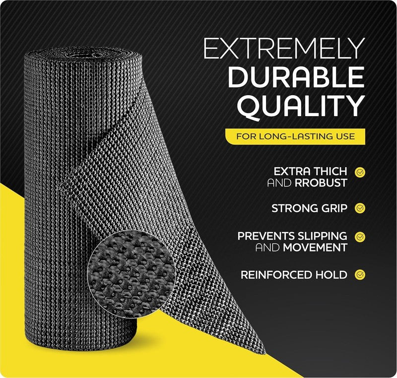 5mx30cm Black Non-Slip Shelf Liner Waterproof Cabinet & Drawer Camping Mat PVC