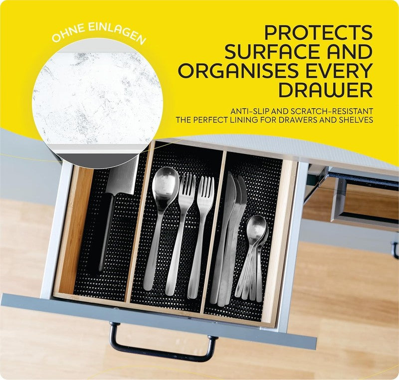 5mx30cm Black Non-Slip Shelf Liner Waterproof Cabinet & Drawer Camping Mat PVC