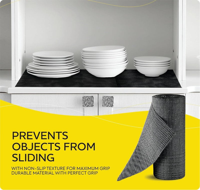5mx30cm Black Non-Slip Shelf Liner Waterproof Cabinet & Drawer Camping Mat PVC