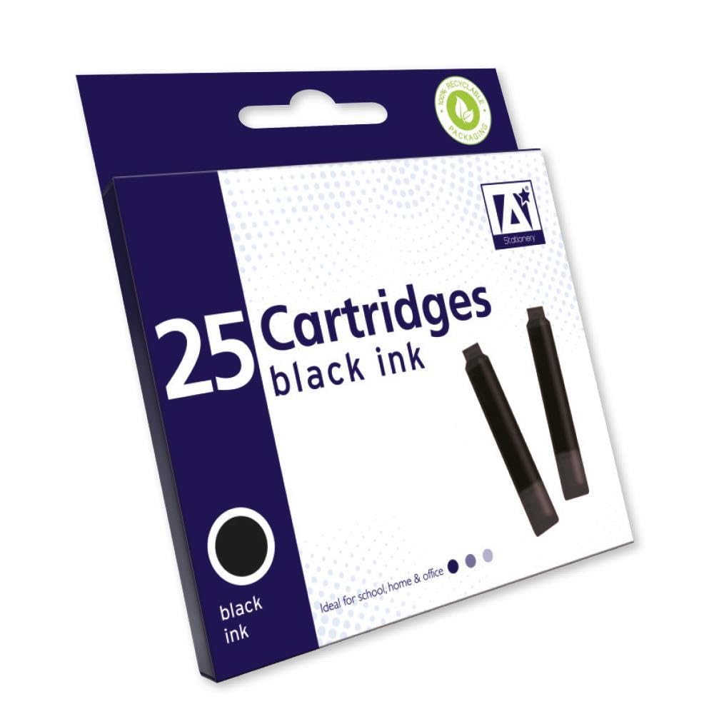 Universal Fountain Ink Pen Cartridge School Office Home Refill 25Pack