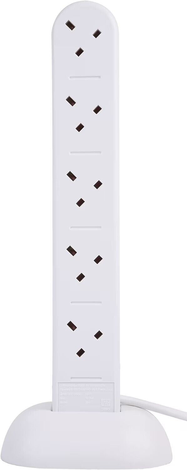 Electric Cable Extension Tower Lead 13amp Plug 10 Way Output Socket 10 Gang 2m