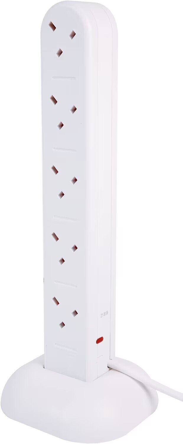 Electric Cable Extension Tower Lead 13amp Plug 10 Way Output Socket 10 Gang 2m