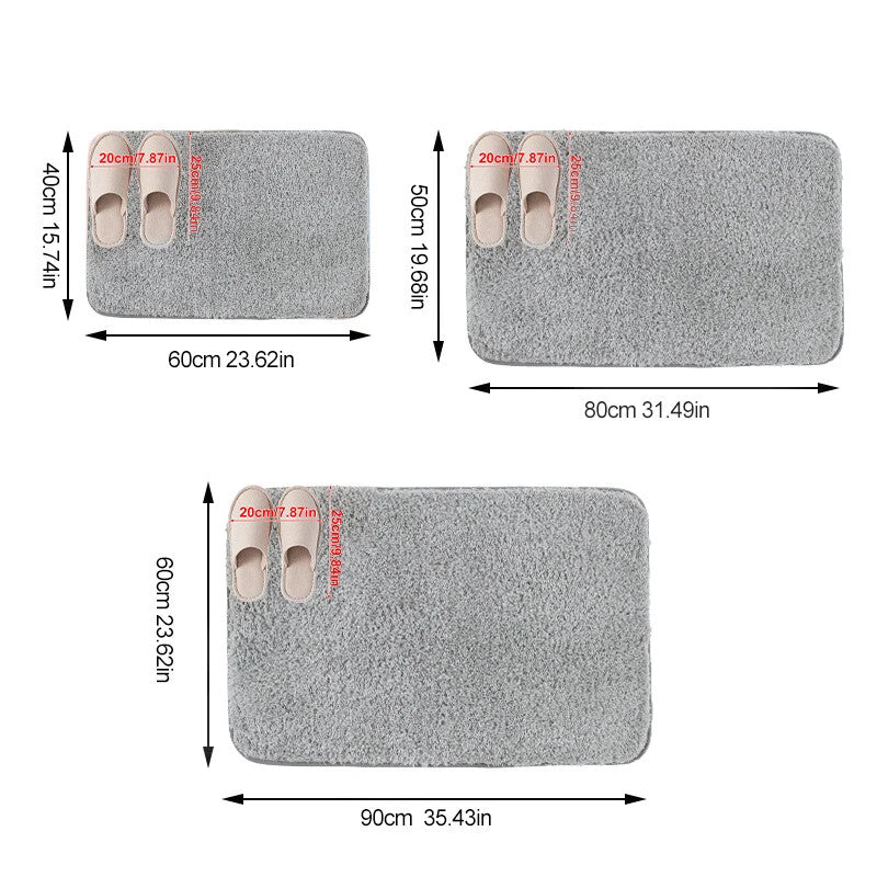 Non Slip Bath Mat Bathroom Rugs Water Absorbent Toilet Pedestal Mats 80 X 50cm