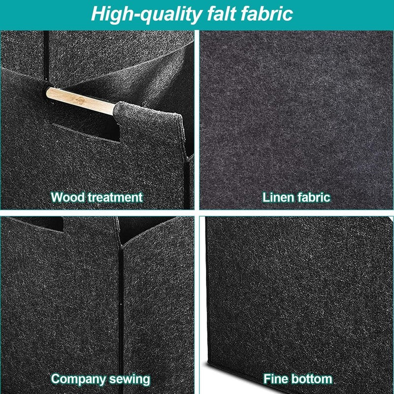Carrier Bag Wood Holder Felt Storage Basket Fireplace Log Tote Outdoor Carrying