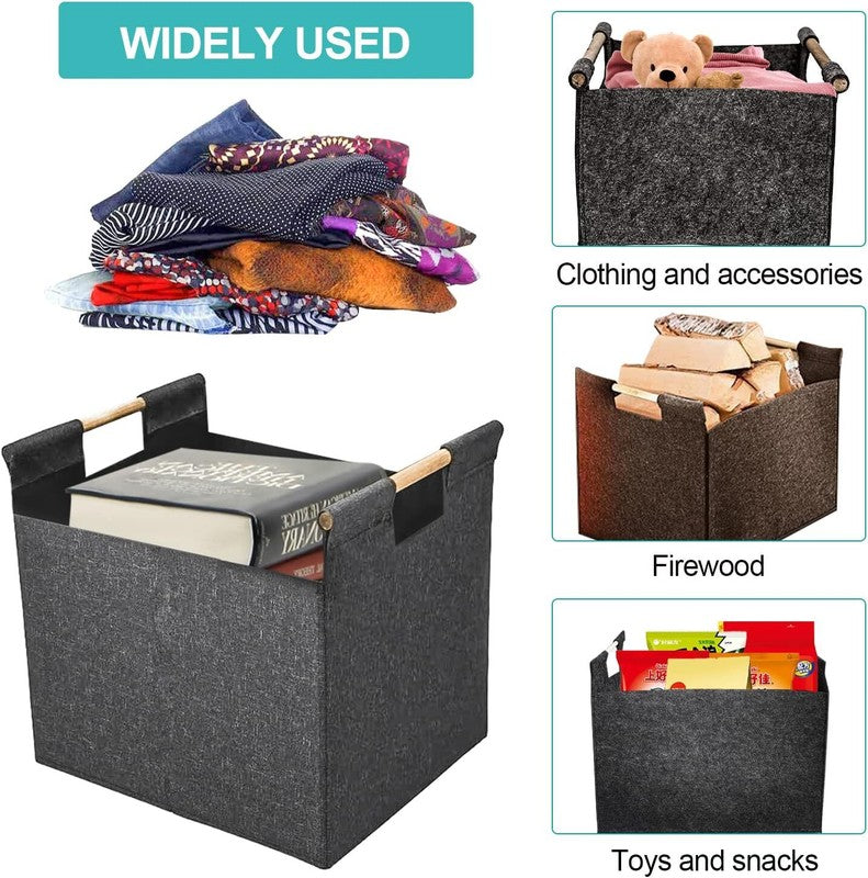 Carrier Bag Wood Holder Felt Storage Basket Fireplace Log Tote Outdoor Carrying