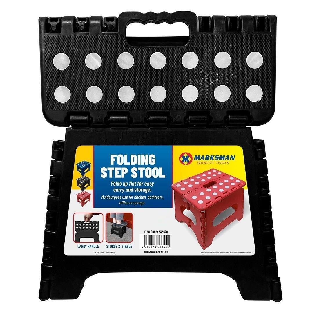 Heavy Duty Folding Step Stool Multi-Purpose Strong & Sturdy Kitchen Bath Toilet