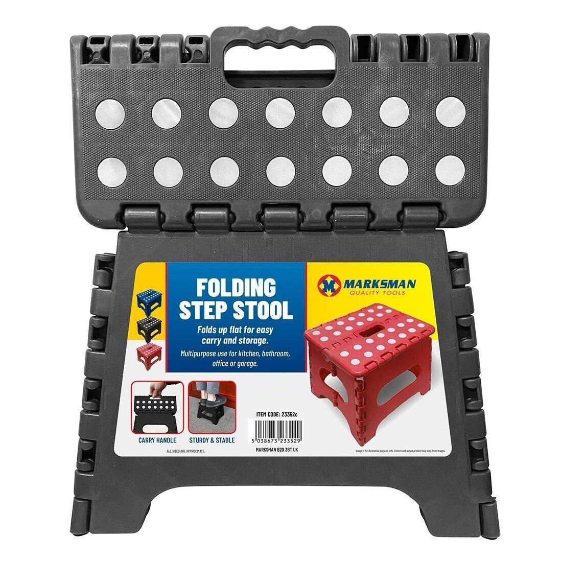Heavy Duty Folding Step Stool Multi-Purpose Strong & Sturdy Kitchen Bath Toilet