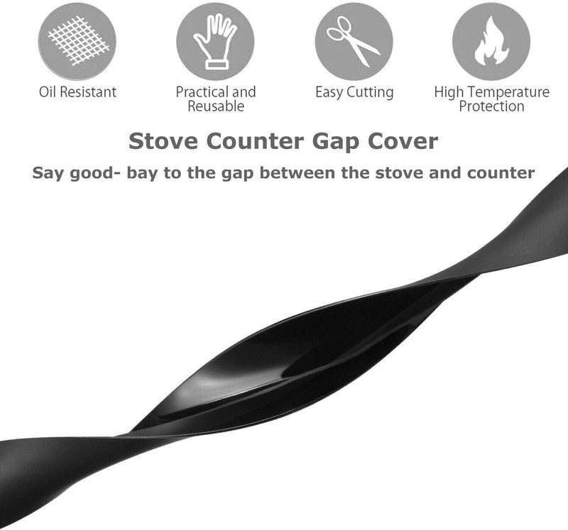 Kitchen Silicone Stove Counter Gap Cover Filler Range Strips Oven 50cm 2Pcs