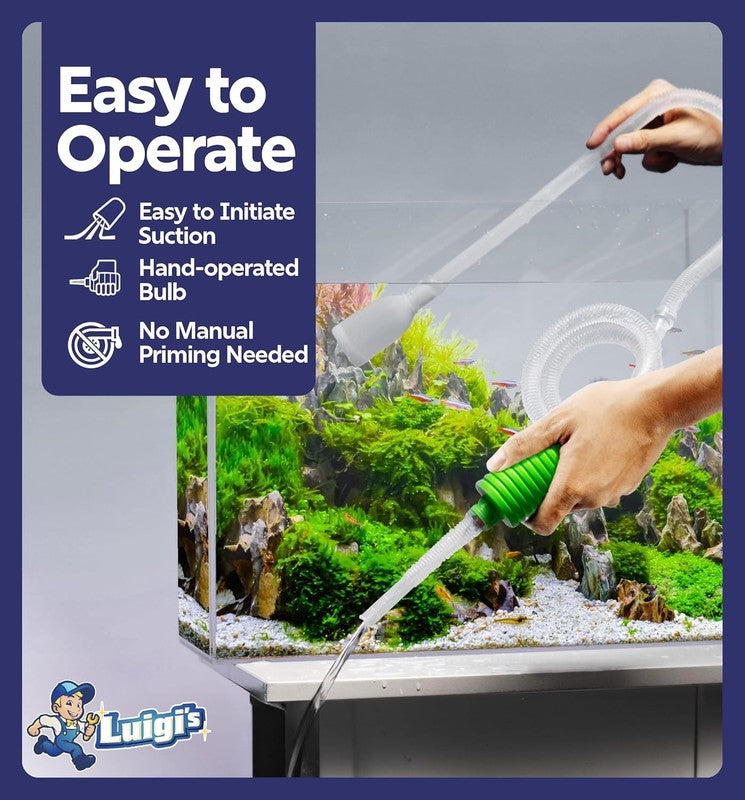 Aquarium Syphon Cleaner Vacuum Pump 3-in-1 Water Changer Gravel Washer Kit