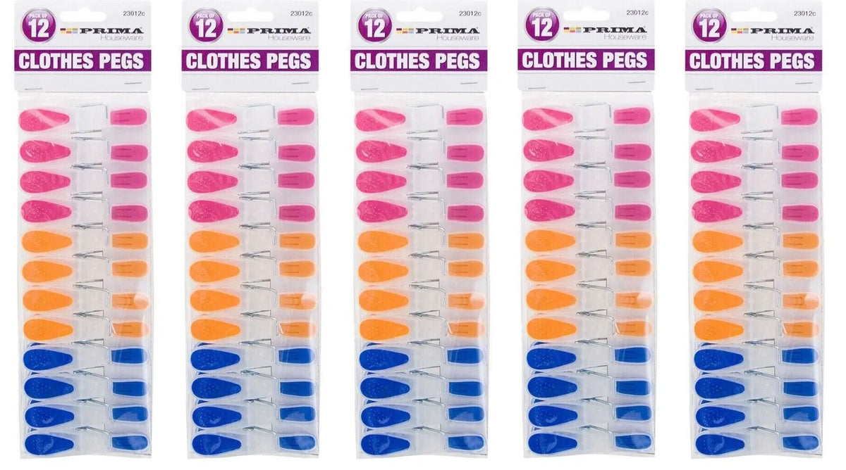 Clothes Pegs Laundry Airer Washing Line Clips Peg Windproof Plastic 60Pc Prima