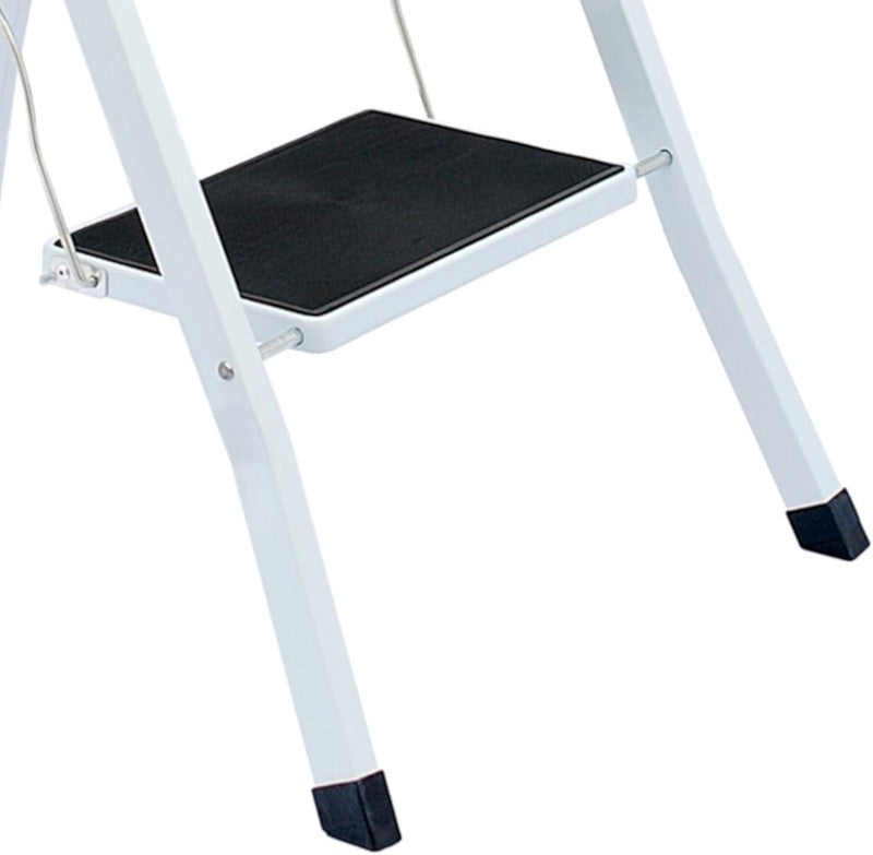 Foldable 3 Step Ladder Safety Steel Non Slip Tread Lightweight Folding Stool