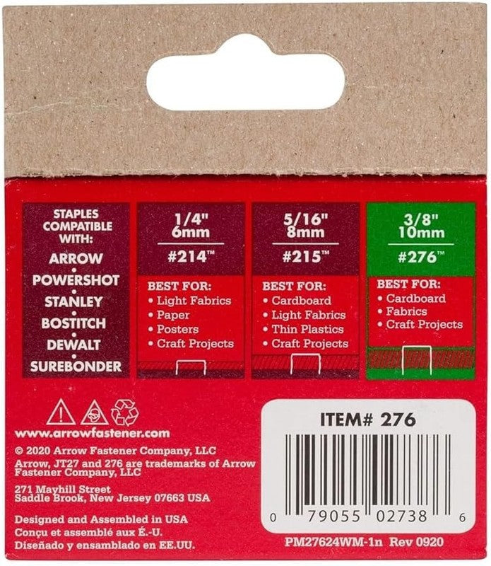 Staples 10mm Arrow T27 Heavy Duty Box 1000 for Craft and Repairs Arrow